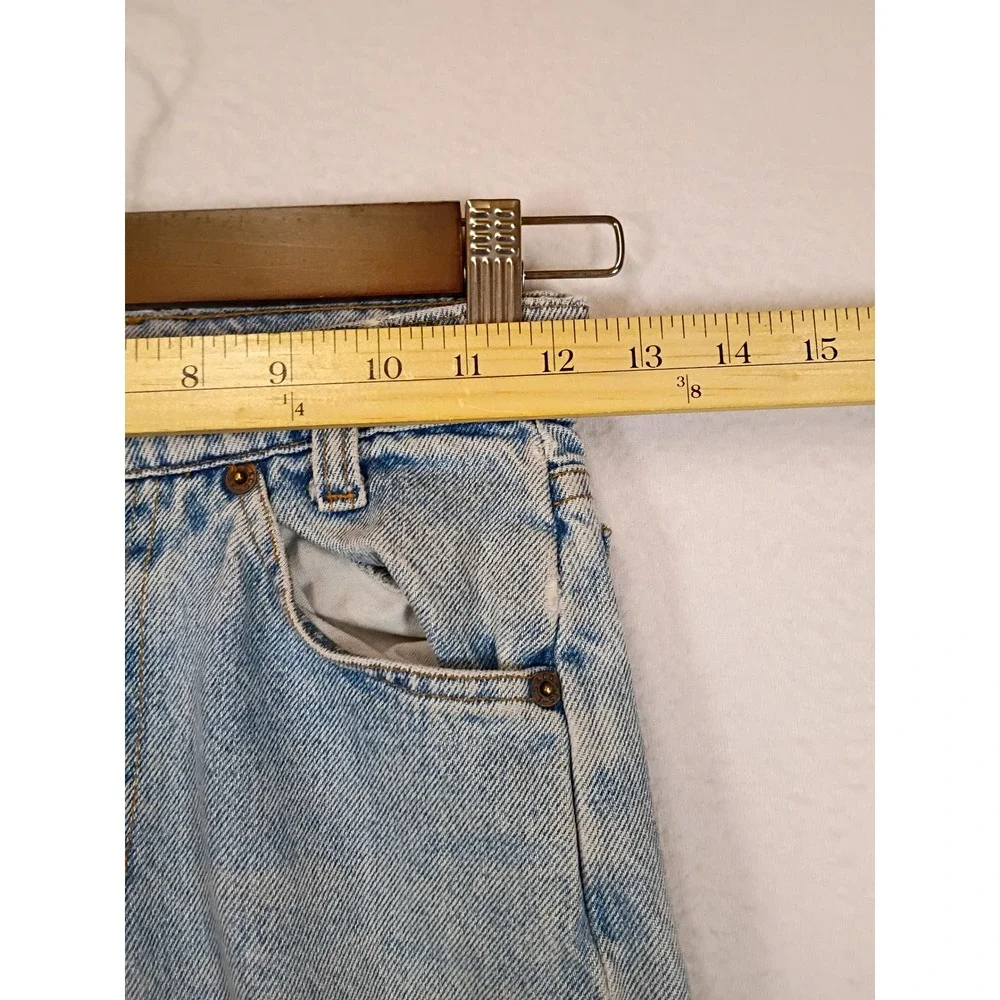 Vintage 90s Levis 550 Boys 12 Light Wash Blue Orange Tab Relaxed Tapered Jeans